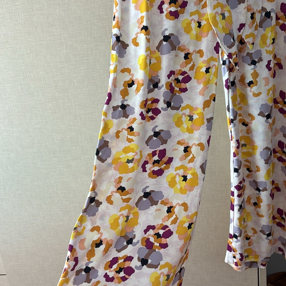 Anthropologie Maeve Floral Pants in Purple and Yellow - Picture 3 of 6